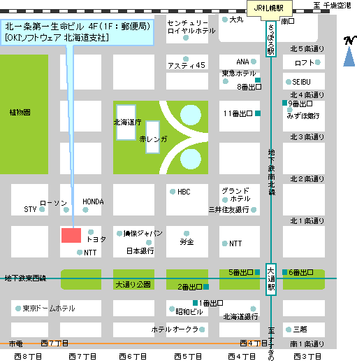 北海道支社の地図