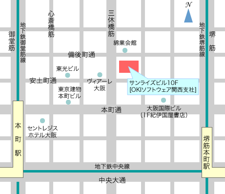 関西支社の地図