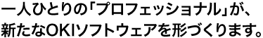 一人ひとりの「プロフェッショナル」が、新たなOKIソフトウェアを形づくります。